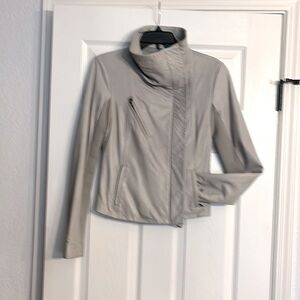 Truth and Pride Dove Grey Lambskin Leather Jacket